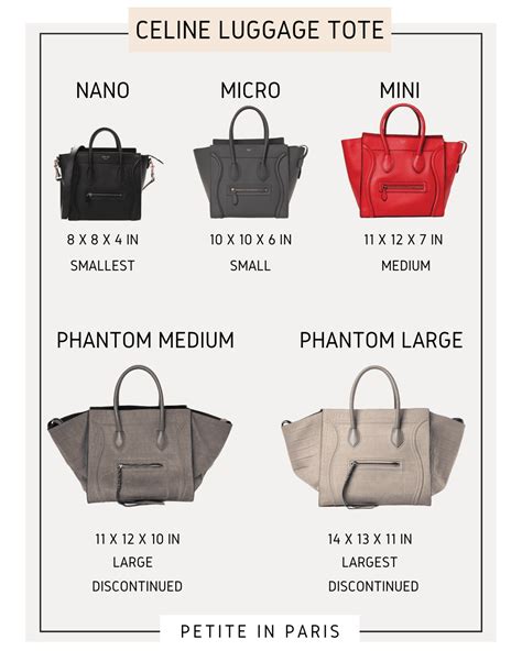 celine handbag size chart|Celine discount bags.